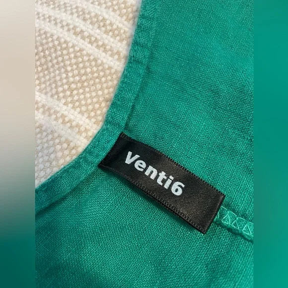 Venti6 Green Women's linen dress or Swim Cover-Up caftan garden cottage - Picture 3 of 8